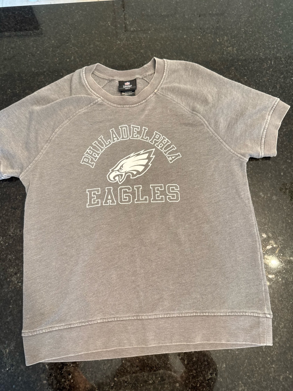 NFL Philadelphia Eagles Gray Kids Short-Sleeve Pullover Sweatshirt